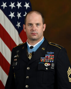 U.S. Army Master Sgt. Matthew O. Williams poses for his official portrait in the Army portrait studio at the Pentagon, Arlington, Va., Oct., 31, 2019. Williams was awarded the Medal of Honor for his actions while serving as a weapons sergeant with the Special Forces Operational Detachment Alpha 3336, Special Operations Task Force-33, in support of Operation Enduring Freedom in Afghanistan on April 6, 2008 (U.S. Army photo by Sgt. Kevin Roy)